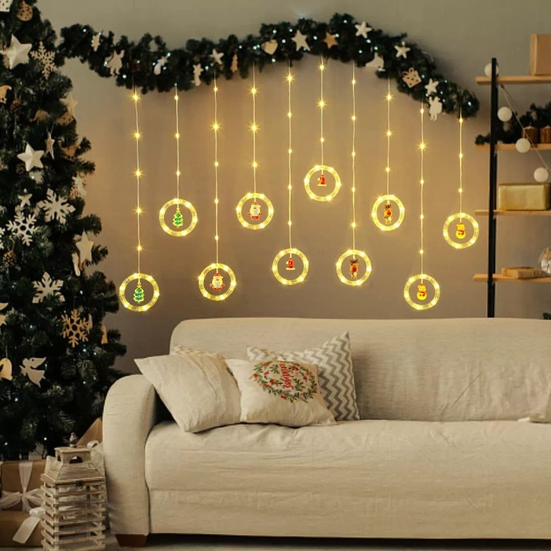 Xoxoxx Cortinas Tira Led Luces Decorativa Decoración Navideña Serie