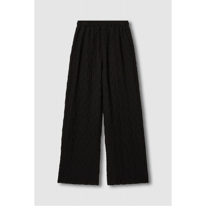 JAJU [JAJU] Women's Crinkle Wide Pants_Black