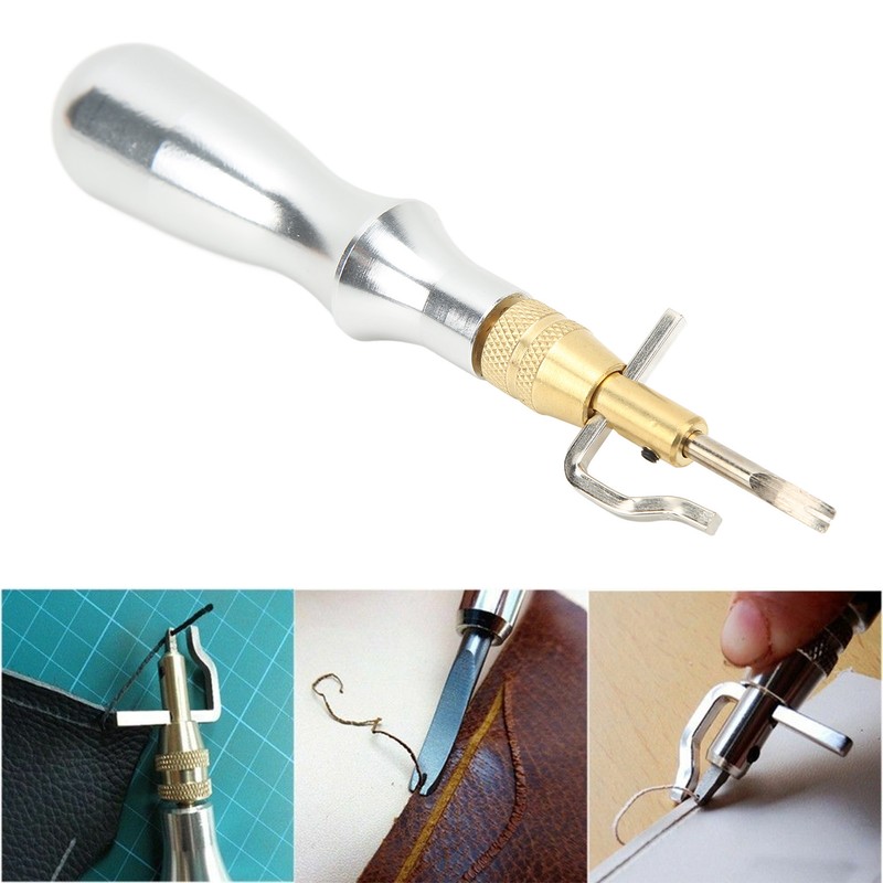 5 in 1 Leather Groover Multifunctional Aluminum Handle Stitching Groover