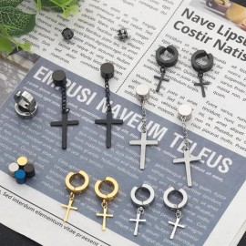 GOOLUU 30 Pzas Aretes Falsos Imán Acero Inoxidable Sin Perforación