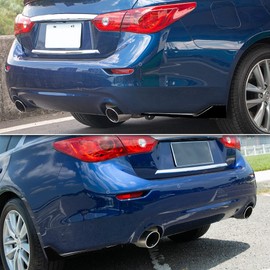 Rolling Gears Q50 Rear Bumper Lip Splitter Diffuser Canards Compatible with 2014-23 Infiniti Q50 Rear Splitter Gloss Black
