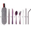 DEVICO Portable Utensils, Travel Camping Cutlery Set, 8-Piece including Knife