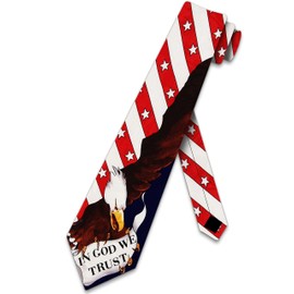 Steven Harris Patriotic Ties Mens In God We Trust Neckties US Flag Tie for Men Eagle Necktie