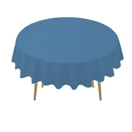 Navy Blue Plastic Tablecloths 2 Pack Disposable Table Covers 84 Inches Circle Shower Party Tablecovers PEVA Vinyl Dark Table Cloths for Parties Birthdays Weddings Banquet's 6 ft Round Table Use