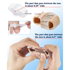Bunion Toe Separators Gel Bunion Corrector Soft Big Toe Spacers for Feet Women Men Toe Correct, Elasticity Hammer Toe Straightener with 2 Loops (2Nylon+2Gel)