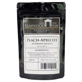 Elmwood Inn Fine Teas, Peach Black Tea, 25 Pyramid Sachets
