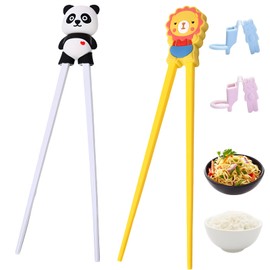 Pack of 4 Children's Chopsticks, Sushi Sticks Children with Learning Aid, Children's Chopsticks for Beginners, Chopsticks for Eating, Asian Kitchen, Exercise and Gift
