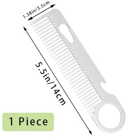 OULIGET Pocket Metal Comb,Portable Travel Stainless Steel Practical Comb,Multifunctional Male Beard Durable Combs,1Piece. Silver Tool Comb