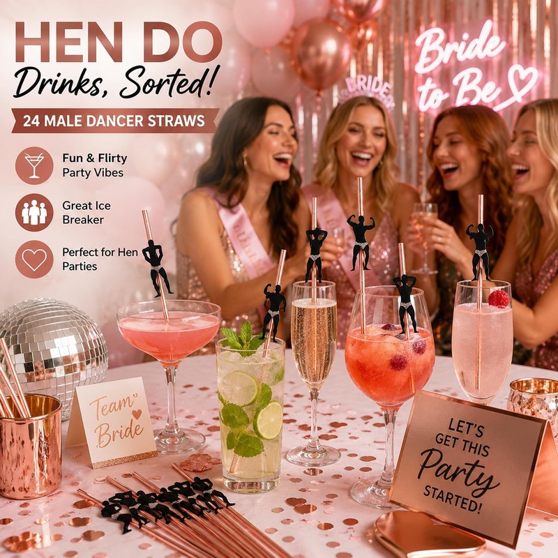 24 Naughty Straws with Novelty Design – Hen Do Bachelorette
