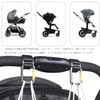 MAGPIE ベビーカーフック カラビナ式 亜鉛合金フック レザーストラップ 耐荷重約30KG ベビーカー バギーフック 荷物フック 2本入り(合皮ブラウン)