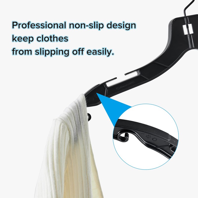 Donext Plastic Hangers with 360 Swivel Metal Hook, Heavy Duty