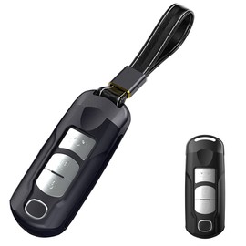 LETINGFAR Key Case for Mazda Smart Key Cover Alloy 2/3 Button Key Holder for Mazda CX5 CX4 CX3 CX7 CX8 CX9 RX8 etc, Black