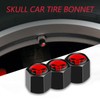 Fogfar Pack-4 Car Wheel Tire Valve Stem Caps, Skull Tire