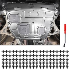 Tecledsn 90467-07201 100PCS Door Panel Clips, Retainer Clip with 1Pcs Plastic Fastener Remover, Retainer Clip Trim Bumper Push Fasteners, Automotive Clips Compatible with Chrysler Cirrus Jeep (Black)