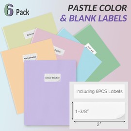 Sooez 6 Pack Pocket Folders with Labels, Heavy Duty Plastic File Folders with Pockets, Poly Folders for Documents Letter Size, Colored School Offfice Folder Bulk, Business Professional Folder