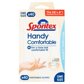 Spontex Handy Latex Disposable Gloves 40pk