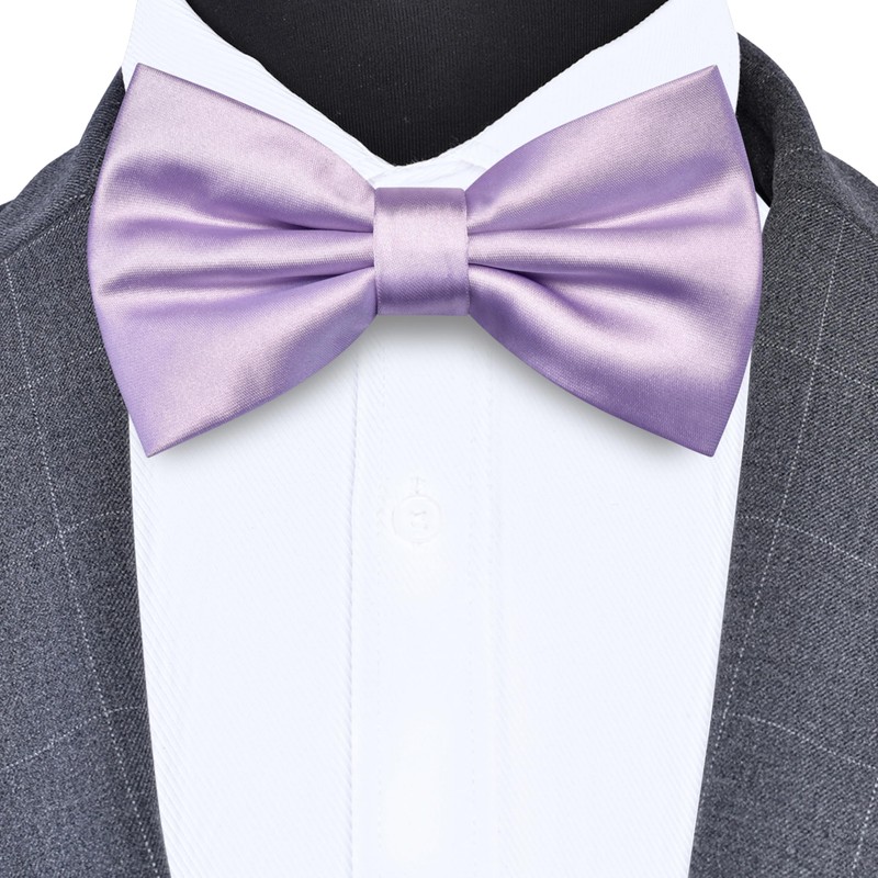 Branduce Lavender Bow Tie for Men Pre-tied Adjustable Silk Blend