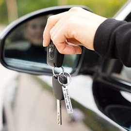 BCughia Pack of 2 Keyrings Couples Love, Couple Keyrings with Engraving I Found My Otter Half Partner Gifts, Drive Safe