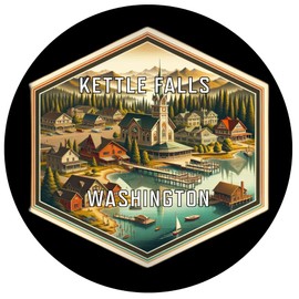 Kettle Falls Washington Travel Destination Travel Destination Souvenir Coaster Paper 4 Pack