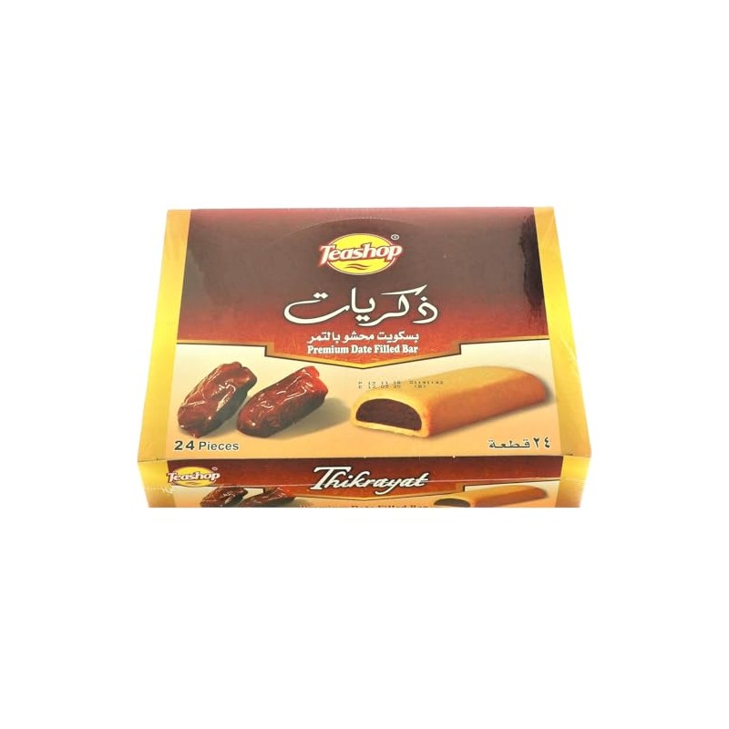 Teashop-Thikrayat Premium Date Filled Bar, 24 Count