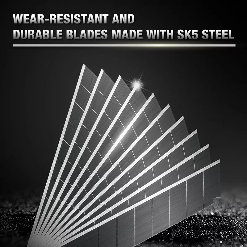 WORKPRO 100PC 18mm Snap-off Blades SK5 Steel Replacement Blade for