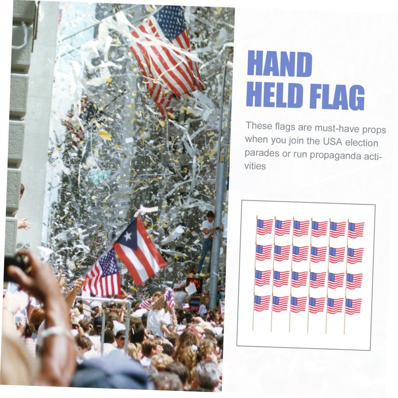 FUNOMOCYA American Flag Stick 40 Mini Flags Handheld for 4th