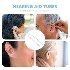10 R-Type Hearing Aid Tubes, Flexible Hearing Aid Tubing, Compatible with Most Hearings Aids, Easy Replacement, Essential Accessory, Transparent