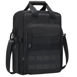 Jetviivid Vertical Messenger Bag for Men, 13-14 Inch Laptop Tactical Shoulder Bag, Cross Body Satchel Bag Briefcase for Work Business Office Travel College Daily, Black