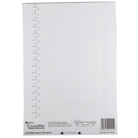 Rexel Printable Inserts for 330 Lateral Suspension File Tabs, White, Crystalfile, 70676