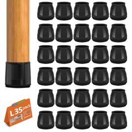BAIPOK Pack of 35 Chair Leg Caps, Chair Leg Protectors for Chairs, Felt Pads, Round Protective Caps for Chair Legs with Felt, 32-40 mm