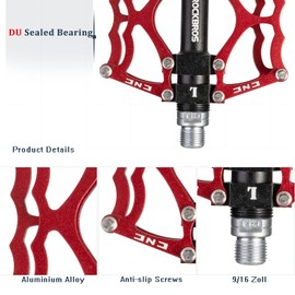 RockBros Bicycle Pedals 9/16 inch Axle CNC Aluminium Alu With Sealed Bearings for Mountain Bikes / Road Bikes / City Bikes