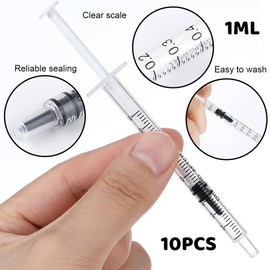 COYUN 10 Stück 1 ml Kolostrum Spritze Kunststoffspritzen mit Kappen, keine Nadel zum Nachfüllen und Messen von Flüssigkeiten, wissenschaftliche Labors, Pflanzenbewässerung