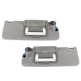 PEVAST Left & Right Sun Visor with Upgraded Bright LED Lights - Replacement for Honda Pilot, Ridgeline & Passport - Glasses Clip (Gray)