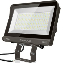 Dimgogo LED 200W Flood Lights Outdoor, 22000LM 5000K with Dusk-to-Dawn Photocell, IP65 Waterproof Security Lights Bright LED Parking Lot Light with Trunnion Mount for Yard Garage Stadium