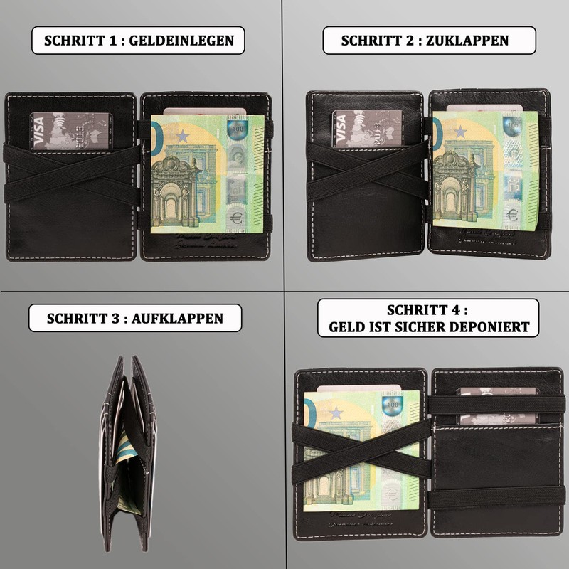 Matador Magic Genuine Leather Wallet, black/Black, Minimalist