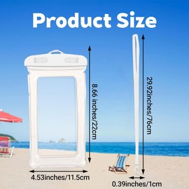 RAMGLYO wasserdichte Handyhülle, Wasserfeste Unterwasser Handyhülle mit Handyband, Ideal für Tauchen, Schwimmen, Strand und Pool (weiß)