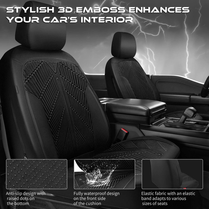 CAR PASS Waterproof Car Seat Covers Full Set,Neoprene Wetsuit, All-Weather
