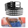 Caybats Y2K Unisex Rivet Belt in Black with Silver Pyramid