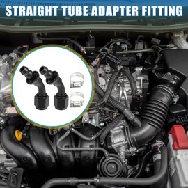 A ABSOPRO Hose End Fitting Fitting Adapter Oil Hose Fitting Car 45 Degree Swivel Hose End for Rubber Fuel Lines Aluminum Alloy Black 2pcs AN8