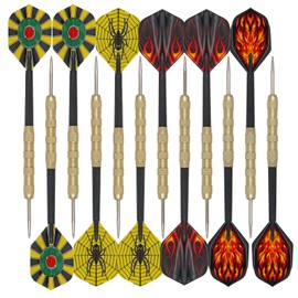 SacJkt Darts, Metal Tip Darts, Professional Steel Darts, Universal Dart Stems and Dart Flights Kit, Darts Assorted Dart Accessories, Throwing Fitting, Shatterproof (Pack of 12, 15.2 cm)