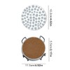 6Pcs Drink Coasters with Iron Holder, Cork Base, Ceramic Round