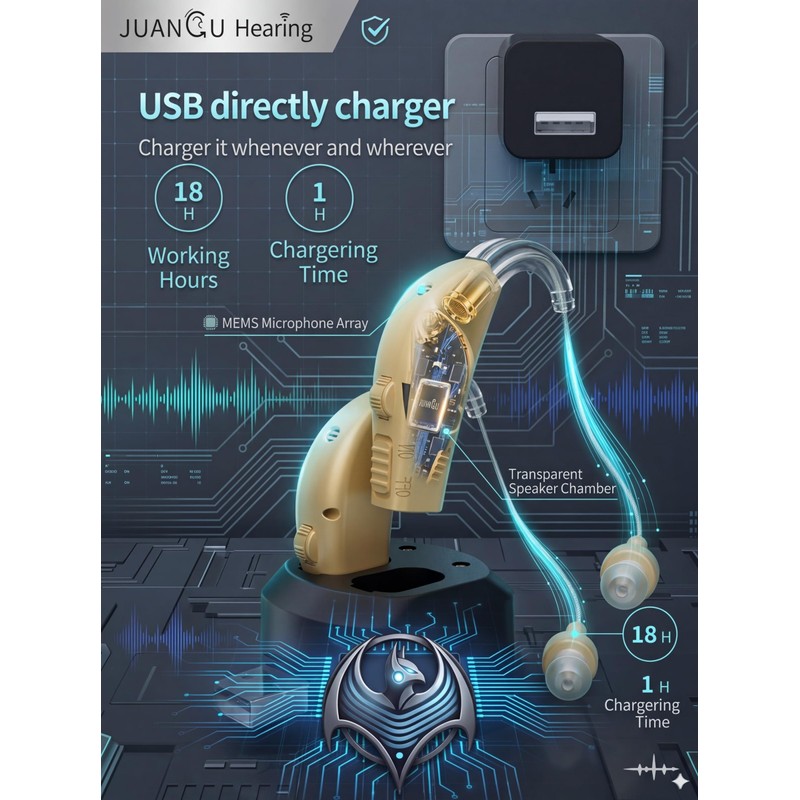 Hearing Aids for Seniors Rechargeable 20H Battery