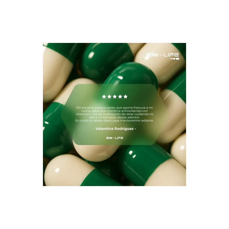 BDM LIFE Nicotinamida NAD Resveratrol 98% Vitamina C 60 Cápsulas
