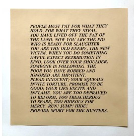 Jenny Holzer Inflammatory Essay Offset Lithograph Print 17" x 17" (1979-82)