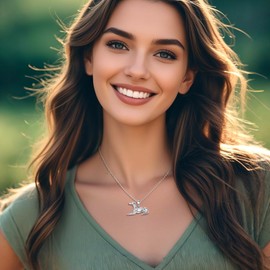 YAFEINI Greyhound Necklace Sterling Silver Dog Pendant Greyhound Christmas Mother's Day Jewelry for Women Mom Dog Lovers