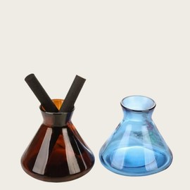 200ml Blue Glass Reed Diffuser Bottles,Empty Refillable Diffuser Bottle for Essential Oils,Aromatherapy Container for DIY Replacement Diffuser,Reed Sticks,Crafts Decor