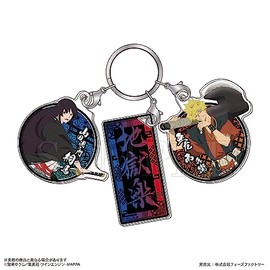 Tees Factory JR-5581283CT Jigoku Raku 3 Charm Key Chain Asahei + Yamada Asamon Kiroma Approx. H 2.1 x W 2.1 x D 0.1 inches (54 x 54 x 3 mm)