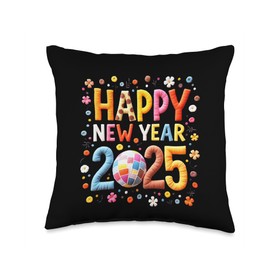 Festive Celebration Happy New Year 2025 Throw Pillow