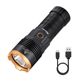 Alonefire X100 LED Taschenlampe 2050 Lumen Superhell USB C Aufladbar 5 Einstellbare Modi Wasserdichte Rückwärtsladung mit Akku für Camping, Notfälle, Wandern, Zuhause