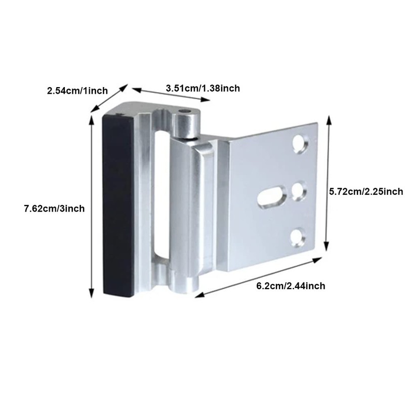 2 Stück Home Security Türschloss, Türverstärkungsschloss mit Schrauben, Home Security